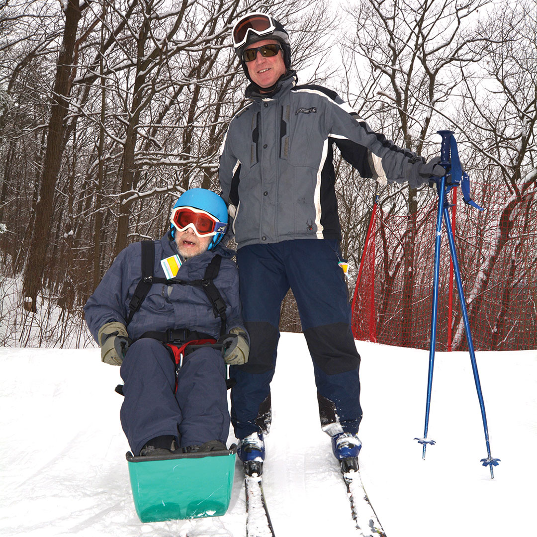 George Mason skiing at Batawa